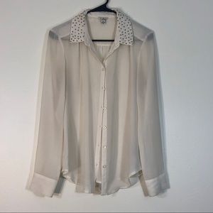 Sheer Beaded Guess Blouse